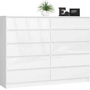 Komoda AKORD K160 Biała 160 cm Biały Połysk 160x40x121 cm 302588