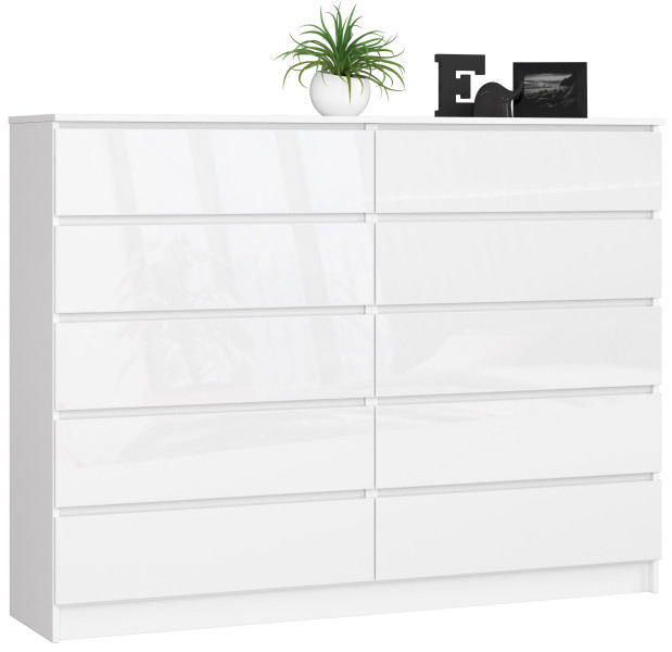 Komoda AKORD K160 Biała 160 cm Biały Połysk 160x40x121 cm 302588