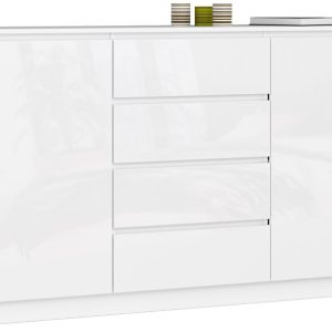 Komoda AKORD K160 Biała 160 cm Biały Połysk 160x40x99 cm 302544