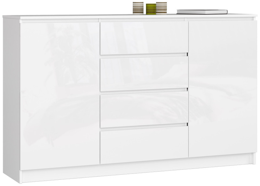 Komoda AKORD K160 Biała 160 cm Biały Połysk 160x40x99 cm 302544