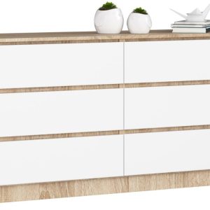Komoda AKORD K160 Dąb Sonoma 160 cm Biały mat 160x40x77 cm 303751 Komoda AKORD K160 Dąb Sonoma 160 cm Biały mat 160x40x77 cm 303751