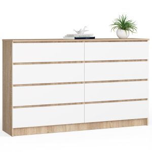 Komoda AKORD K160 Dąb Sonoma 160 cm Biały mat 160x40x99 cm 303748 Komoda AKORD K160 Dąb Sonoma 160 cm Biały mat 160x40x99 cm 303748