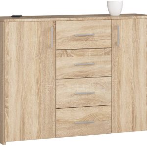 Komoda AKORD K45 Dąb Sonoma 110 cm mat 110x35x80 cm 302742 Komoda AKORD K45 Dąb Sonoma 110 cm mat 110x35x80 cm 302742