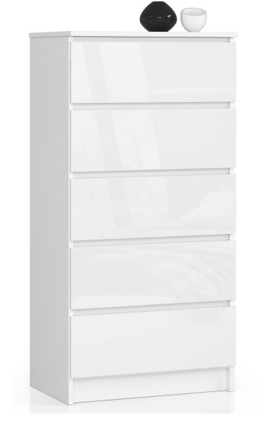 Komoda AKORD K60 Biała 60 cm Biały Połysk 60x40x121 cm 302494