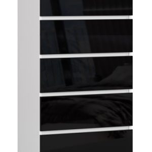 Komoda AKORD K60 Biała 60 cm Czarny Połysk 60x40x121 cm 302486 Komoda AKORD K60 Biała 60 cm Czarny Połysk 60x40x121 cm 302486