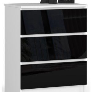 Komoda AKORD K60 Biała 60 cm Czarny Połysk 60x40x77 cm 302567 Komoda AKORD K60 Biała 60 cm Czarny Połysk 60x40x77 cm 302567