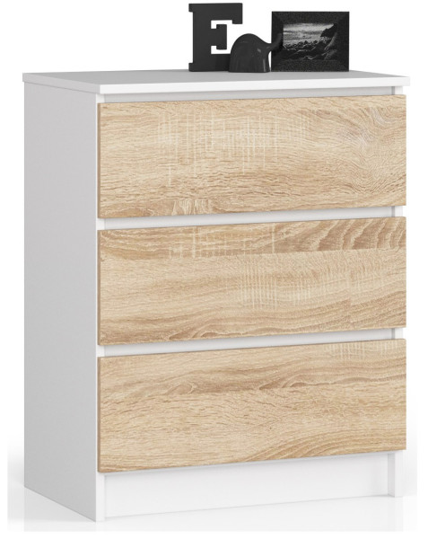 Komoda AKORD K60 Biała 60 cm Dąb Sonoma mat 60x40x77 cm 302575
