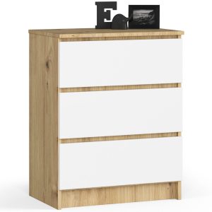 Komoda AKORD K60 Dąb Artisan 60 cm Biały mat 60x40x77 cm 302479 Komoda AKORD K60 Dąb Artisan 60 cm Biały mat 60x40x77 cm 302479