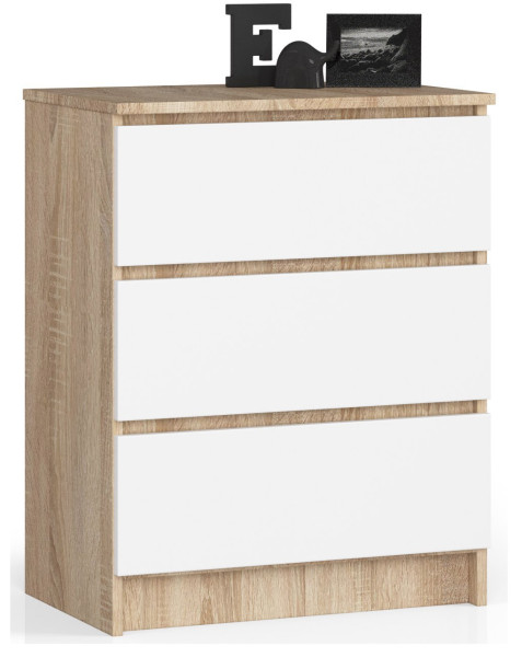 Komoda AKORD K60 Dąb Sonoma 60 cm Biały mat 60x40x77 cm 302629