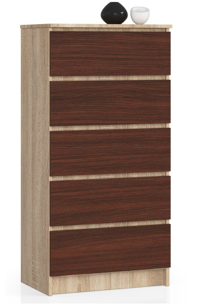 Komoda AKORD K60 Dąb Sonoma 60 cm Wenge mat 60x40x121 cm 302543