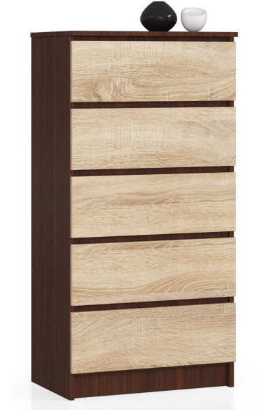 Komoda AKORD K60 Wenge 60 cm Dąb Sonoma mat 60x40x121 cm 302617