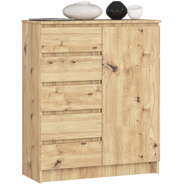 Komoda AKORD K80 Dąb Artisan 80 cm kolor Dąb Artisan mat 80x35x97 cm 519471