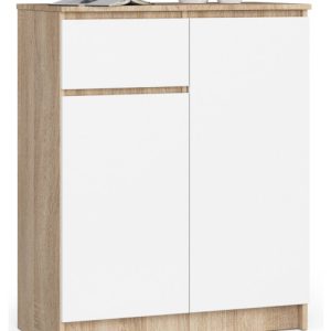 Komoda AKORD K80 Dąb Sonoma 80 cm Biały mat 80x40x99 cm 302556