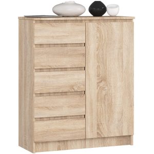 Komoda AKORD K80 Dąb Sonoma 80 cm kolor Dąb Sonoma mat 80x35x97 cm 519469