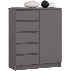 Komoda AKORD K80 Grafit Szary 80 cm kolor Grafit Szary mat 80x35x97 cm 519468