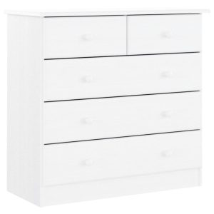 Komoda ALTA, biała, 77x35x73 cm, drewno sosnowe 466079 Komoda ALTA, biała, 77x35x73 cm, drewno sosnowe 466079