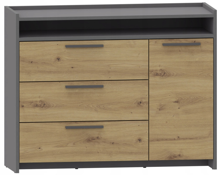 Komoda ALTIVO COM 100 1D3SWO artisan-antracyt duża szafka regał na ubrania 729555