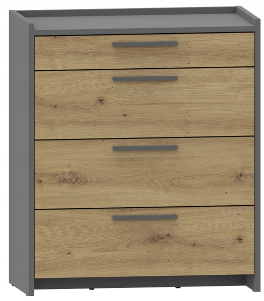 Komoda ALTIVO COM 70 3SW1SN artisan-antracyt duża szafka 4 szuflady ubrania 729545