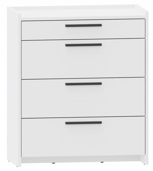 Komoda ALTIVO COM 70 3SW1SN biała duża szafka 4 szuflady na ubrania zabawki 729551