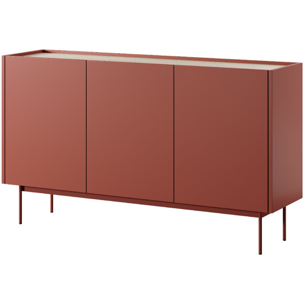 Komoda ANVIL 02 ceramic red / dąb linea 246648