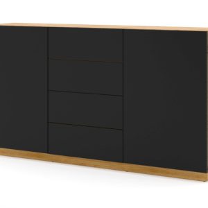 Komoda AURA KOM2D4S 164 dąb artisan / czarny mat 240722 Komoda AURA KOM2D4S 164 dąb artisan / czarny mat 240722