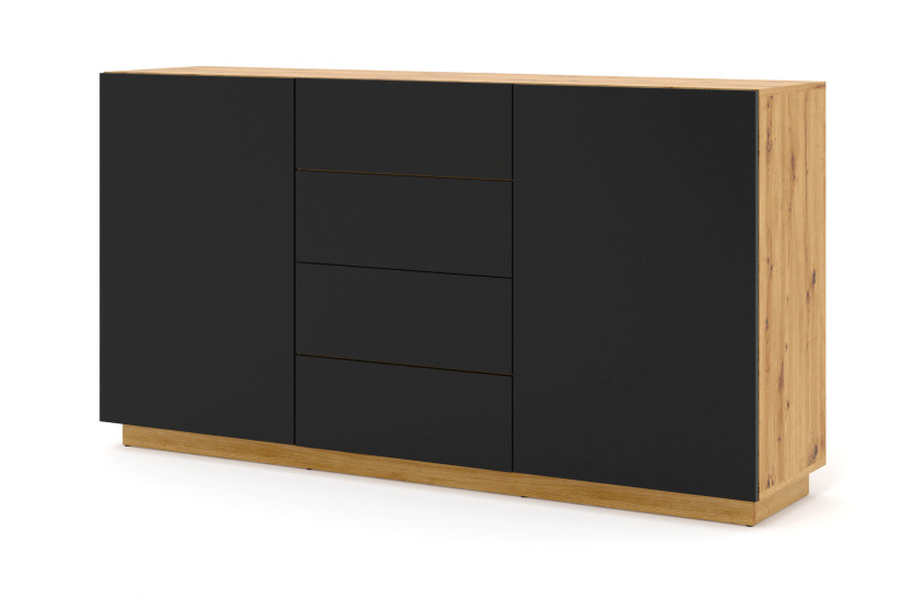 Komoda AURA KOM2D4S 164 dąb artisan / czarny mat 240722