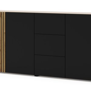 Komoda AURIS 3D3S 180 cm dąb artisan / czarny mat 240699 Komoda AURIS 3D3S 180 cm dąb artisan / czarny mat 240699