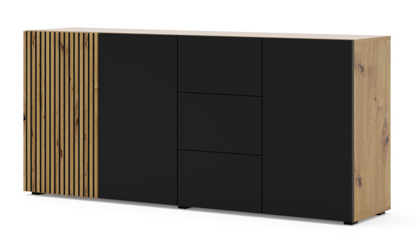 Komoda AURIS 3D3S 180 cm dąb artisan / czarny mat 240699