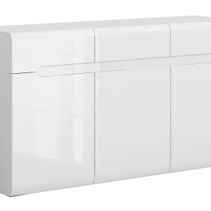 Komoda Azteca Trio 150 cm z 3 drzwiami i 3 szufladami biały połysk 29596 Komoda Azteca Trio 150 cm z 3 drzwiami i 3 szufladami biały połysk 29596