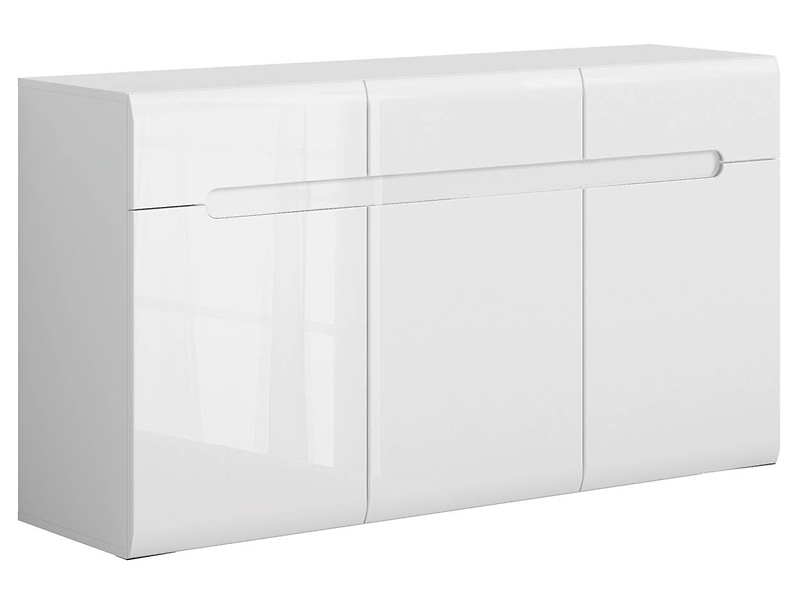 Komoda Azteca Trio 150 cm z 3 drzwiami i 3 szufladami biały połysk 29596