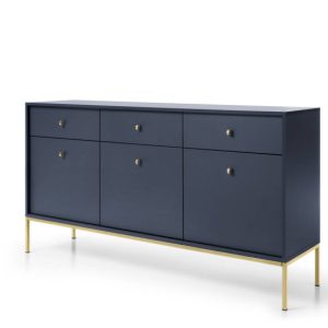 Komoda Bari KSZ154 w kolorze granatowym i ze złotymi nóżkami 298912 Komoda Bari KSZ154 w kolorze granatowym i ze złotymi nóżkami 298912