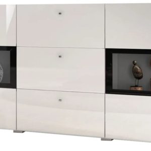 Komoda BAROS 2D3S 132 biała połysk 185822 Komoda BAROS 2D3S 132 biała połysk 185822