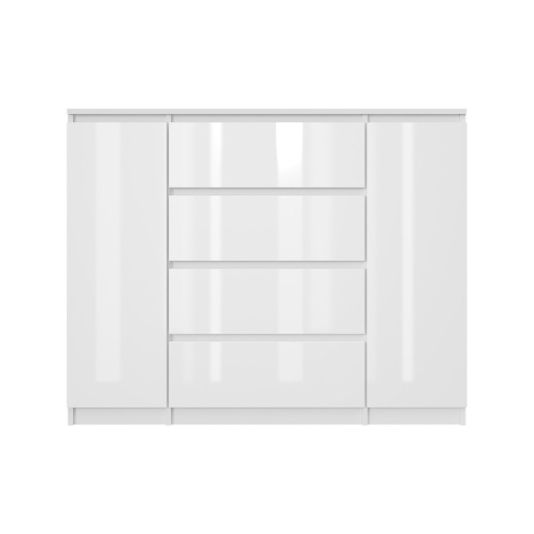 Komoda BASIC 2D4S – Biała połysk | 120x97x40 cm 748138