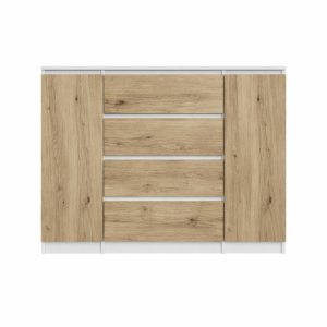 Komoda BASIC 2D4S – Dąb Artisan/Biały | 120x97x40 cm 748159 Komoda BASIC 2D4S – Dąb Artisan/Biały | 120x97x40 cm 748159