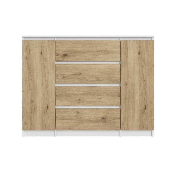 Komoda BASIC 2D4S – Dąb Artisan/Biały | 120x97x40 cm 748159