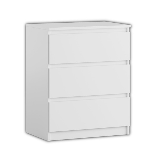 Komoda BASIC 3 szuflady – Biała | 61x75x40 cm 748134