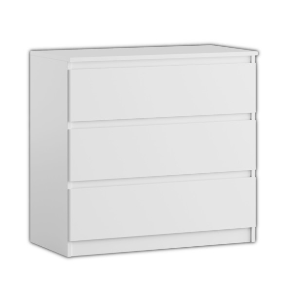Komoda BASIC 3 szuflady – Biała | 80x75x40 cm 748161