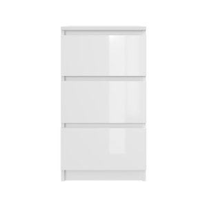 Komoda BASIC 3 szuflady – Biała połysk | 40x75x40 cm 748160 Komoda BASIC 3 szuflady – Biała połysk | 40x75x40 cm 748160