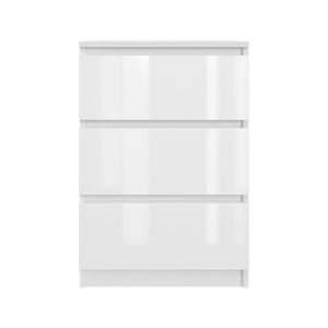 Komoda BASIC 3 szuflady – Biała połysk | 50x75x40 cm 790311 Komoda BASIC 3 szuflady – Biała połysk | 50x75x40 cm 790311
