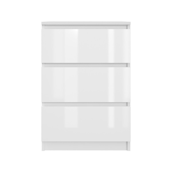 Komoda BASIC 3 szuflady – Biała połysk | 50x75x40 cm 790311