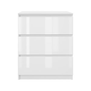 Komoda BASIC 3 szuflady – Biała połysk | 61x75x40 cm 748162 Komoda BASIC 3 szuflady – Biała połysk | 61x75x40 cm 748162