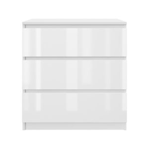 Komoda BASIC 3 szuflady – Biała połysk | 71x75x40 cm 748125 Komoda BASIC 3 szuflady – Biała połysk | 71x75x40 cm 748125