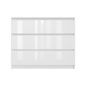 Komoda BASIC 3 szuflady – Biały połysk | 90x75x40 cm 790284 Komoda BASIC 3 szuflady – Biały połysk | 90x75x40 cm 790284