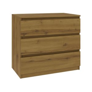 Komoda BASIC 3 szuflady – Dąb Artisan | 80x75x40 cm 756175 Komoda BASIC 3 szuflady – Dąb Artisan | 80x75x40 cm 756175