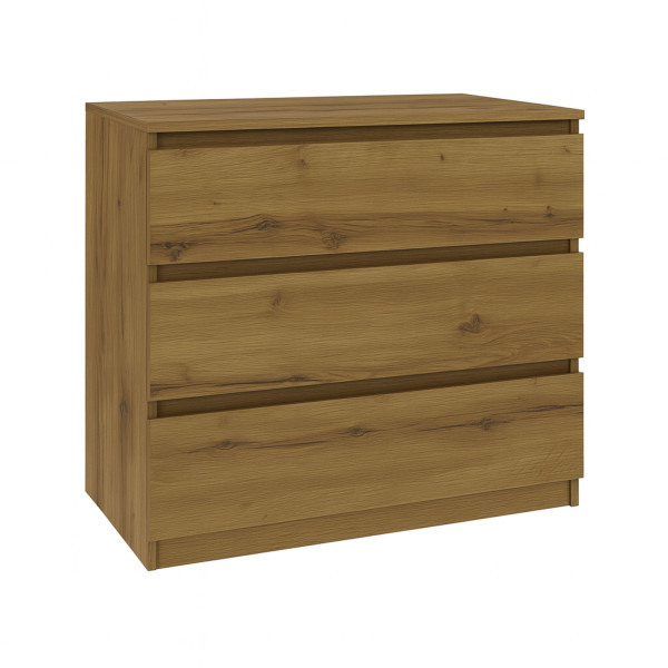 Komoda BASIC 3 szuflady – Dąb Artisan | 80x75x40 cm 756175