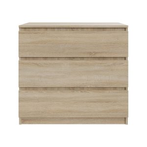 Komoda BASIC 3 szuflady – Dąb Sonoma | 80x75x40 cm 748158 Komoda BASIC 3 szuflady – Dąb Sonoma | 80x75x40 cm 748158