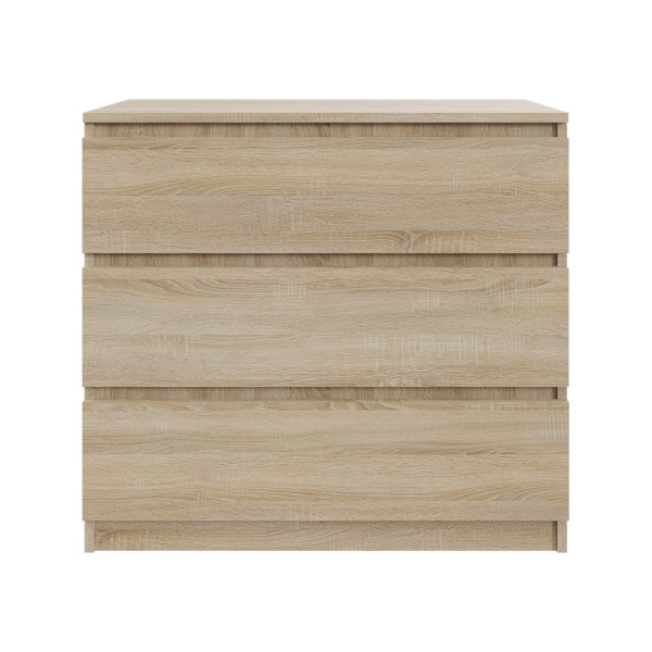 Komoda BASIC 3 szuflady – Dąb Sonoma | 80x75x40 cm 748158