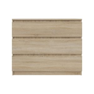Komoda BASIC 3 szuflady – Dąb Sonoma | 90x75x40 cm 790308 Komoda BASIC 3 szuflady – Dąb Sonoma | 90x75x40 cm 790308