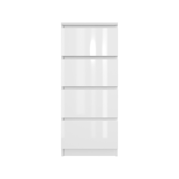 Komoda BASIC 4 szuflady – Biała połysk | 40x97x40 cm 748157
