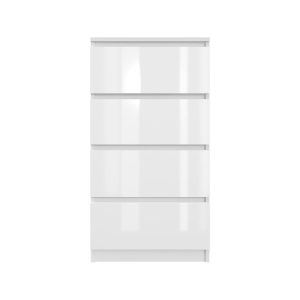 Komoda BASIC 4 szuflady – Biała połysk | 50x97x40 cm 790270 Komoda BASIC 4 szuflady – Biała połysk | 50x97x40 cm 790270